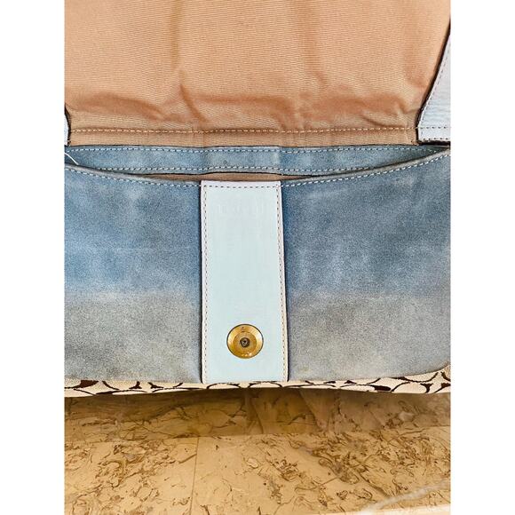 COACH 7064 brown and blue Boston satchel bag - Picture 9 of 14